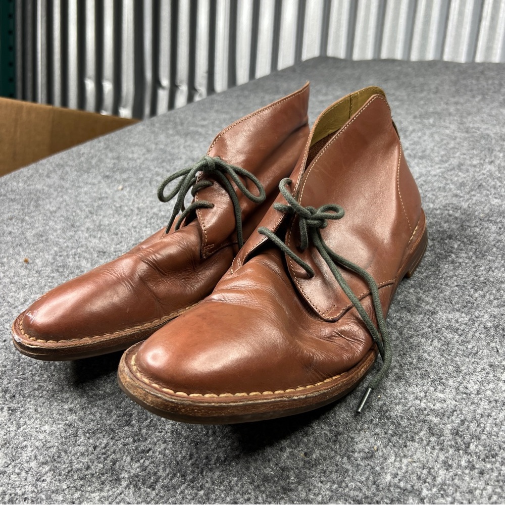 Cole Haan Ogden Stitch Pebbled Leather Cognac Brown Chukka Boots Size 10M